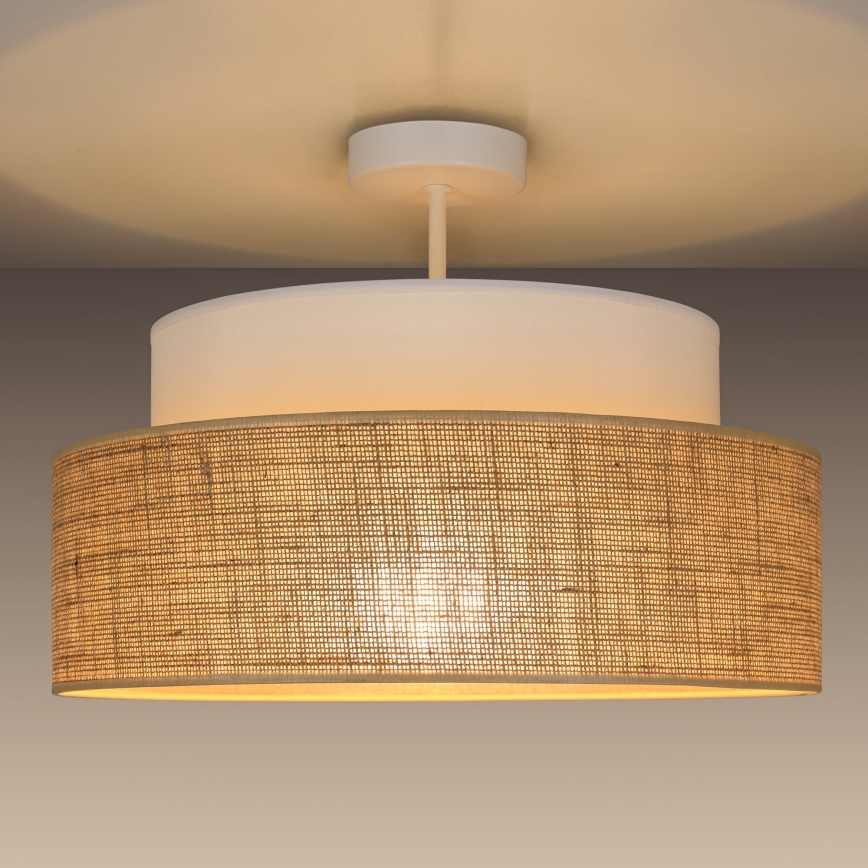 Nadgradni luster BOHO 1xE27/60W/230V bela/bež