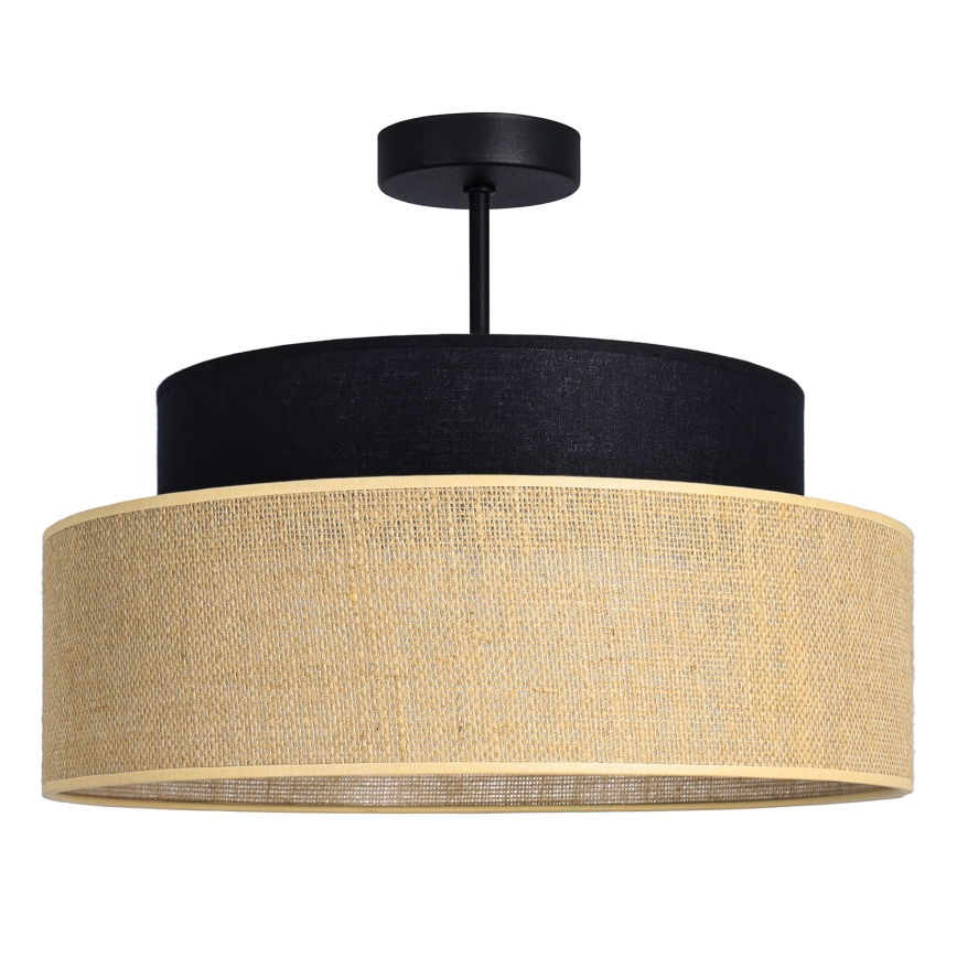 Nadgradni luster BOHO 1xE27/60W/230V crno/bež