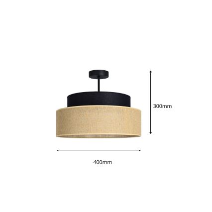 Nadgradni luster BOHO 1xE27/60W/230V crno/bež