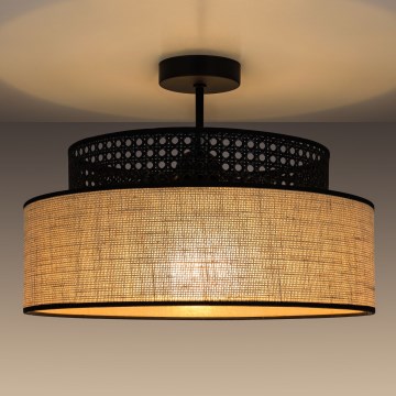 Nadgradni luster BOHO 1xE27/60W/230V crno/ratan