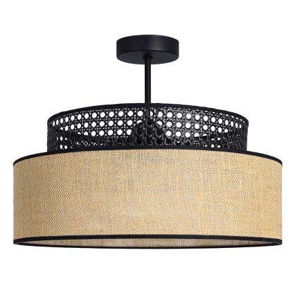 Nadgradni luster BOHO 1xE27/60W/230V crno/ratan
