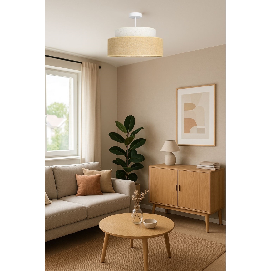 Nadgradni luster BOHO 1xE27/60W/230V kremasta/bež