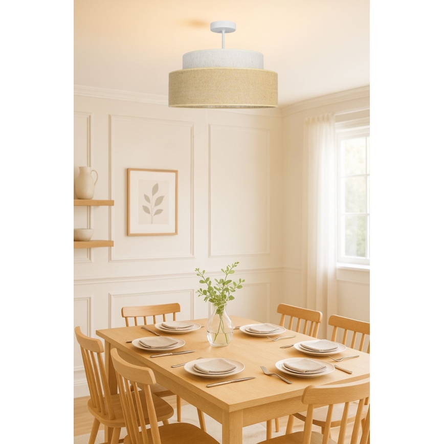 Nadgradni luster BOHO 1xE27/60W/230V kremasta/bež