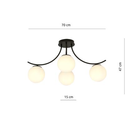 Nadgradni luster BOSTON 4xE14/10W/230V crno