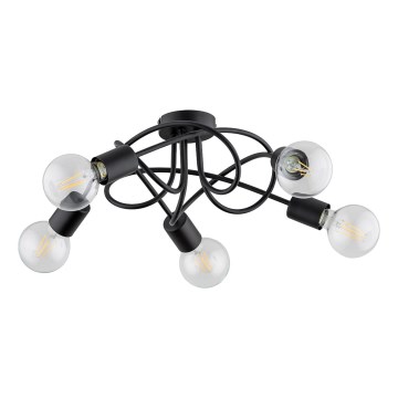 Nadgradni luster BOSTON 5xE27/15W/230V crno