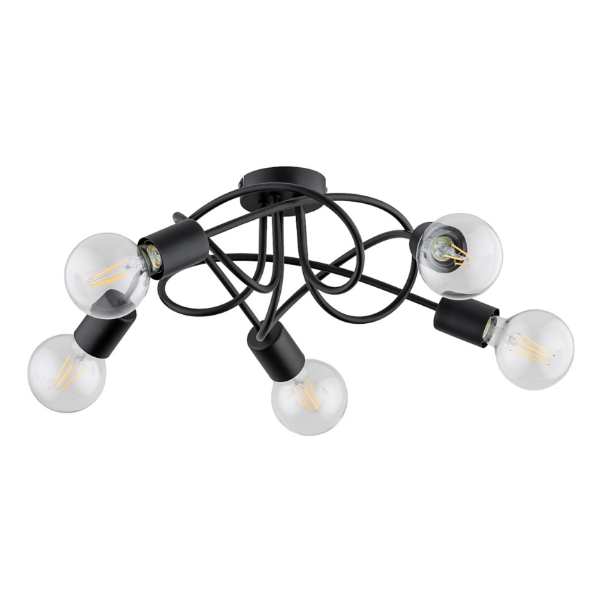 Nadgradni luster BOSTON 5xE27/15W/230V crno