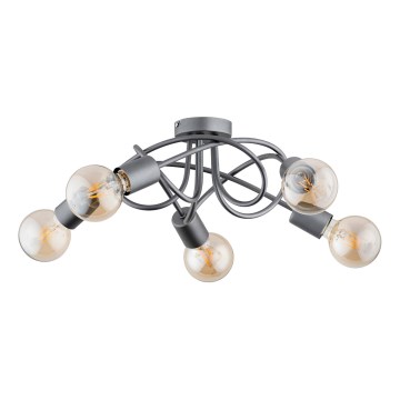 Nadgradni luster BOSTON 5xE27/15W/230V sivo