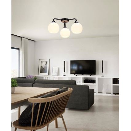 Nadgradni luster CALDERA 3xE27/60W/230V crno