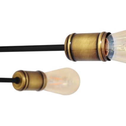 Nadgradni luster CAMBRIDGE 6xE27/20W/230V crno/zlatna