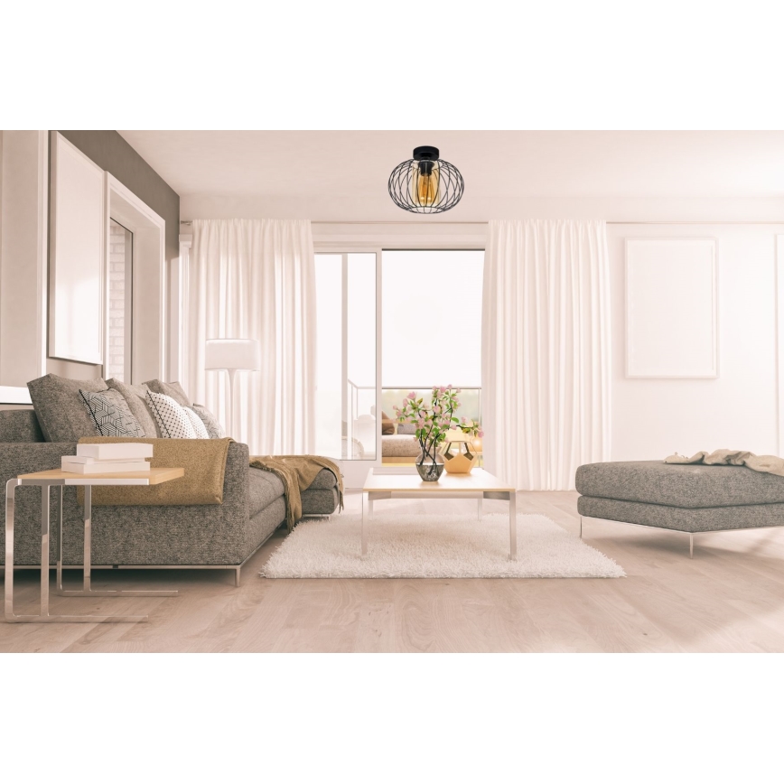 Nadgradni luster CORRINI 1xE27/60W/230V pr. 25 cm crno/bež