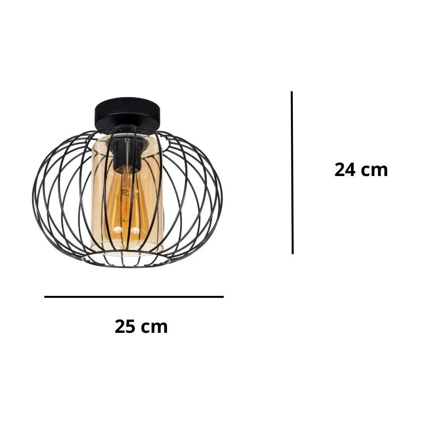 Nadgradni luster CORRINI 1xE27/60W/230V pr. 25 cm crno/bež