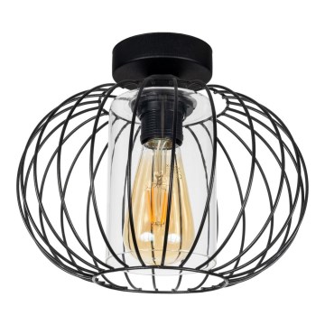 Nadgradni luster CORRINI 1xE27/60W/230V pr. 25 cm crno/prozirna