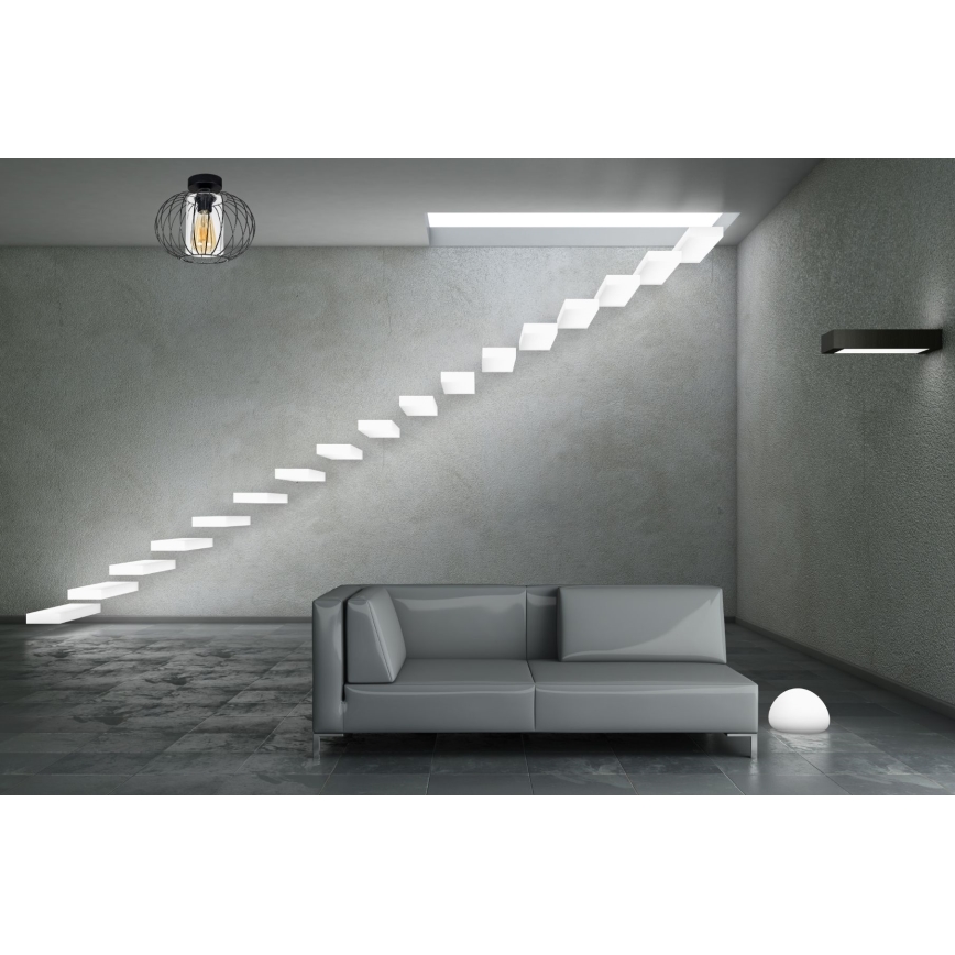 Nadgradni luster CORRINI 1xE27/60W/230V pr. 25 cm crno/prozirna