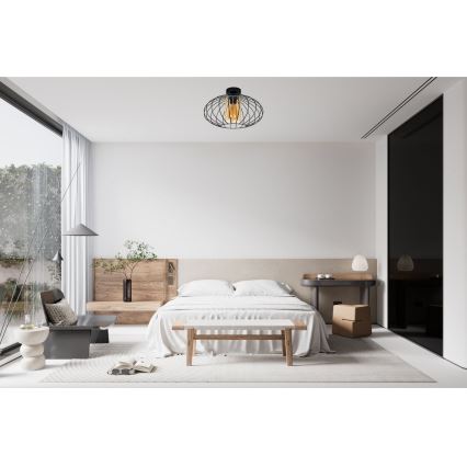 Nadgradni luster CORRINI 1xE27/60W/230V pr. 34 cm crno/bež