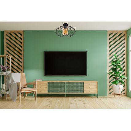 Nadgradni luster CORRINI 1xE27/60W/230V pr. 34 cm crno/bež