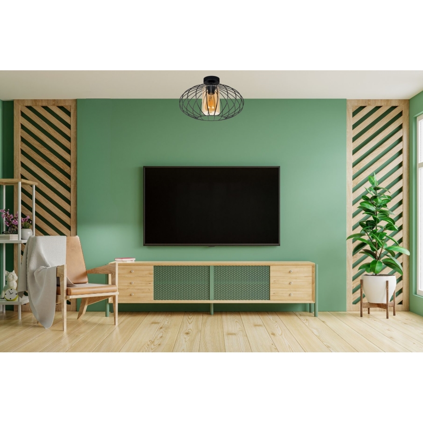 Nadgradni luster CORRINI 1xE27/60W/230V pr. 34 cm crno/bež