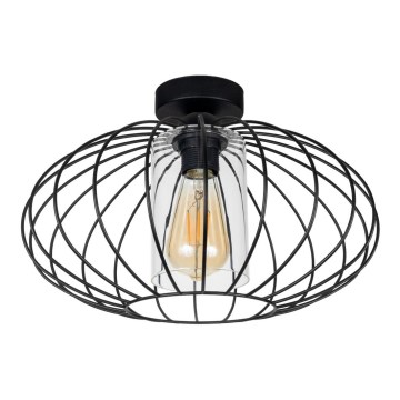 Nadgradni luster CORRINI 1xE27/60W/230V pr. 34 cm crno/prozirna