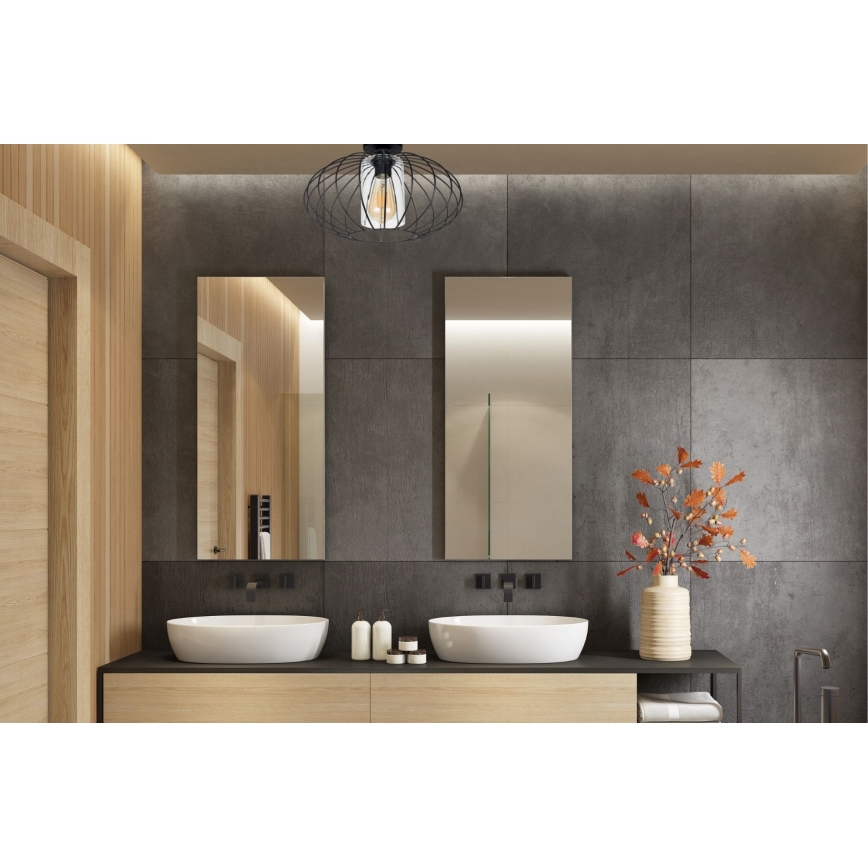 Nadgradni luster CORRINI 1xE27/60W/230V pr. 34 cm crno/prozirna