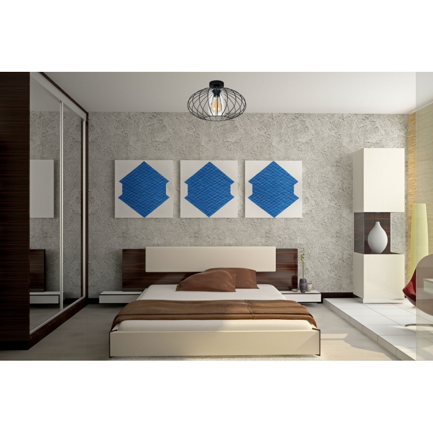 Nadgradni luster CORRINI 1xE27/60W/230V pr. 34 cm crno/prozirna