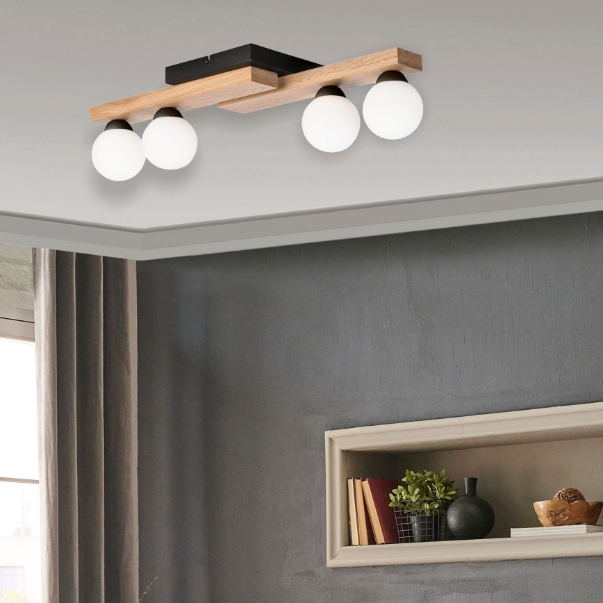 Nadgradni luster CORTINA 4xG9/5W/230V crno/hrast
