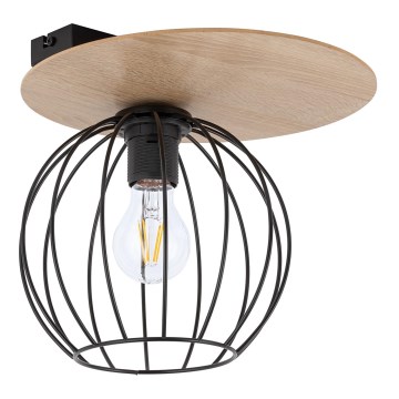 Nadgradni luster CYBER 1xE27/60W/230V drvo/crno