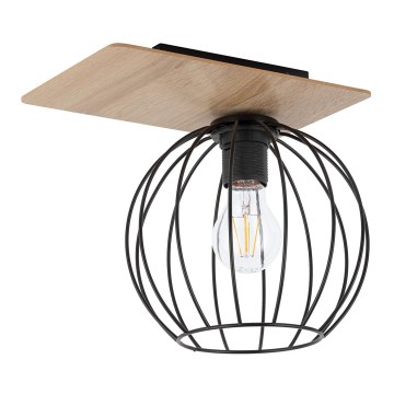 Nadgradni luster CYBER 1xE27/60W/230V drvo/crno