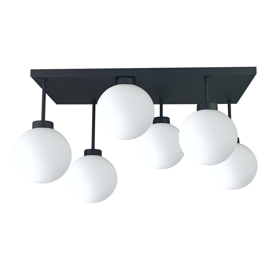 Nadgradni luster DEA 6xE14/60W/230V crno/bela