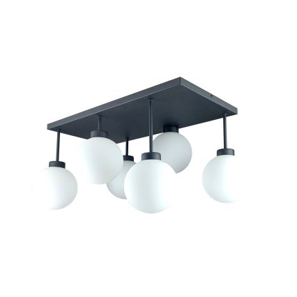Nadgradni luster DEA 6xE14/60W/230V crno/bela