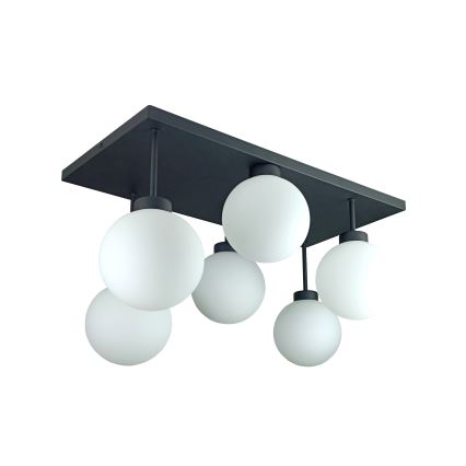 Nadgradni luster DEA 6xE14/60W/230V crno/bela