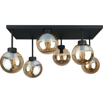Nadgradni luster DEA 6xE14/60W/230V crno/dimno bež