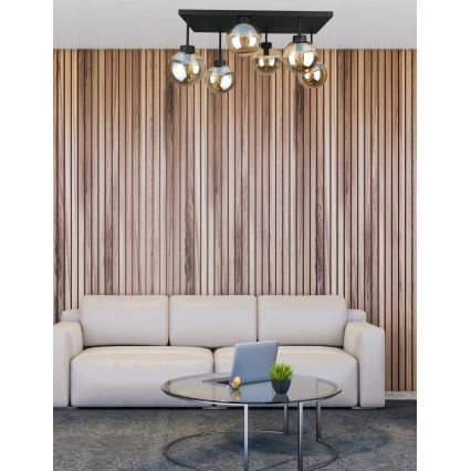 Nadgradni luster DEA 6xE14/60W/230V crno/dimno bež