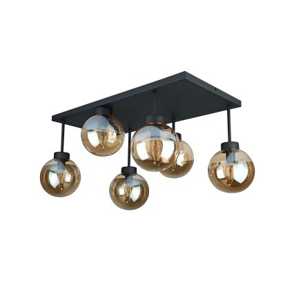 Nadgradni luster DEA 6xE14/60W/230V crno/dimno bež
