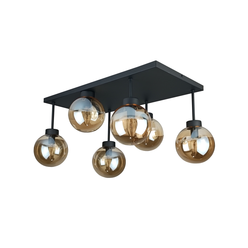 Nadgradni luster DEA 6xE14/60W/230V crno/dimno bež