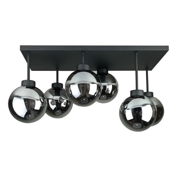 Nadgradni luster DEA 6xE14/60W/230V crno/dimno crno