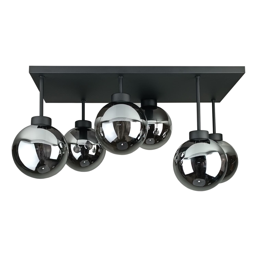 Nadgradni luster DEA 6xE14/60W/230V crno/dimno crno