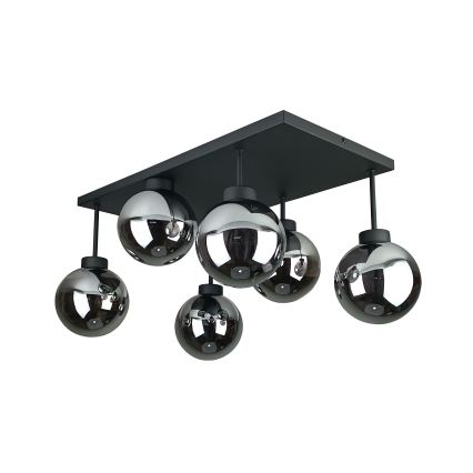Nadgradni luster DEA 6xE14/60W/230V crno/dimno crno
