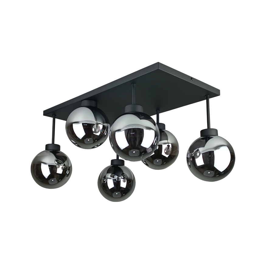 Nadgradni luster DEA 6xE14/60W/230V crno/dimno crno