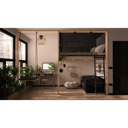 Nadgradni luster EARTH 1xE27/60W/230V crno/bež
