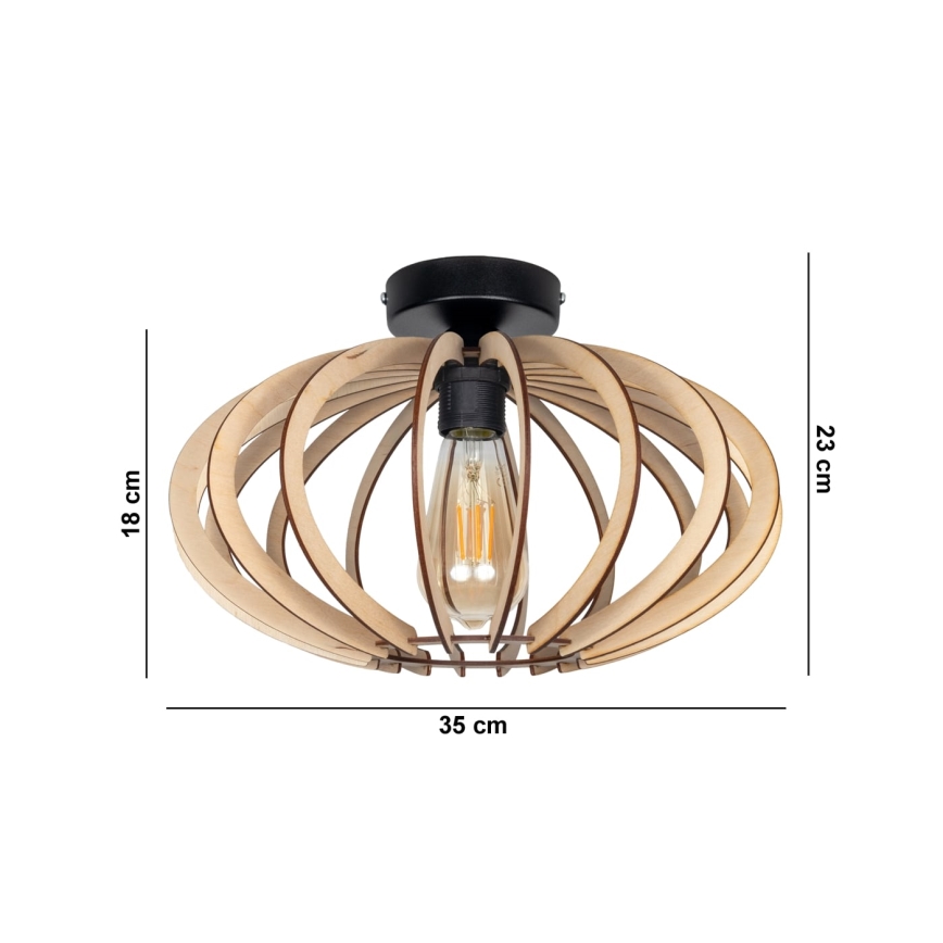 Nadgradni luster EARTH 1xE27/60W/230V crno/bež
