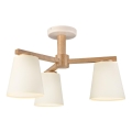 Nadgradni luster ELLIE 3xE27/15W/230V kremasta/hrast