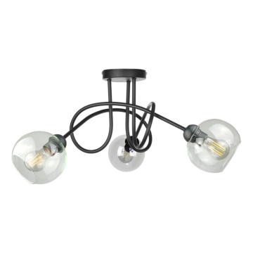 Nadgradni luster EVIE 3xE27/60W/230V crno/prozirna