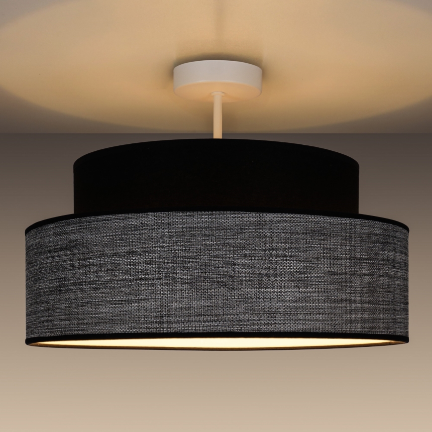 Nadgradni luster GRACE 1xE27/60W/230V crno/sivo