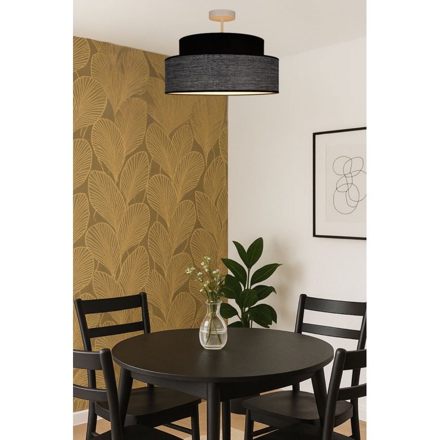 Nadgradni luster GRACE 1xE27/60W/230V crno/sivo