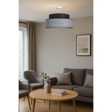 Nadgradni luster GRACE 1xE27/60W/230V crno/sivo