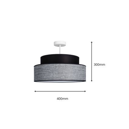 Nadgradni luster GRACE 1xE27/60W/230V crno/sivo