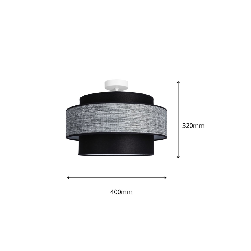 Nadgradni luster GRACE 1xE27/60W/230V crno/sivo