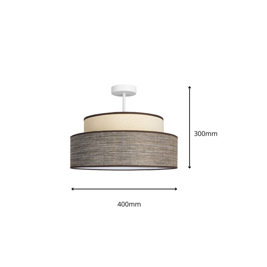 Nadgradni luster GRACE 1xE27/60W/230V kremasta/braon