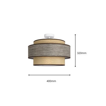 Nadgradni luster GRACE 1xE27/60W/230V kremasta/braon