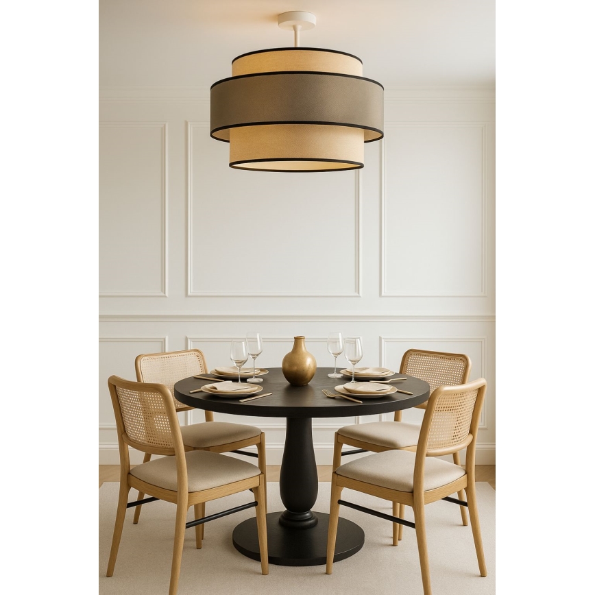 Nadgradni luster GRACE 1xE27/60W/230V kremasta/sivo
