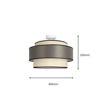 Nadgradni luster GRACE 1xE27/60W/230V kremasta/sivo